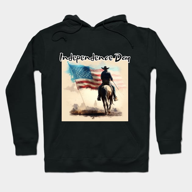 Independece day, cowboy, american flag Hoodie by Pattyld